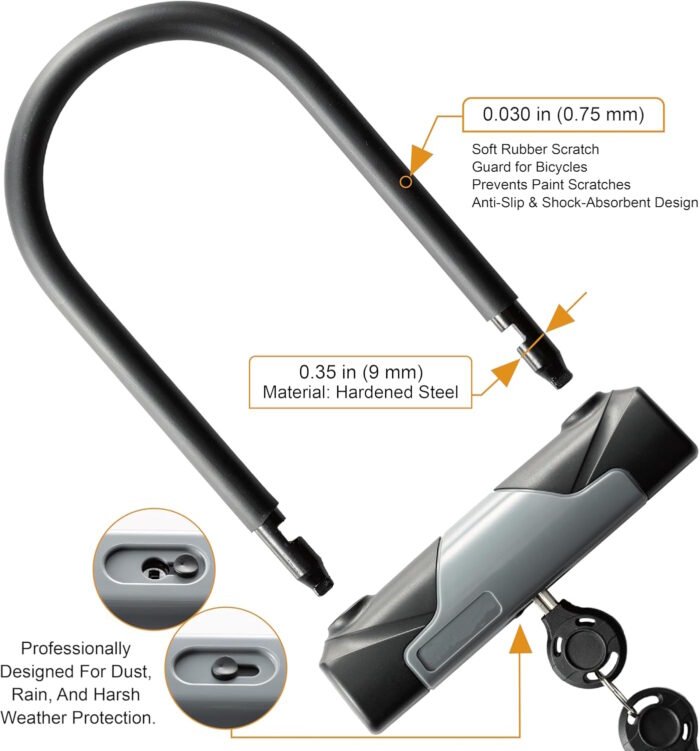 Bike U-Lock with Cable - Image 2