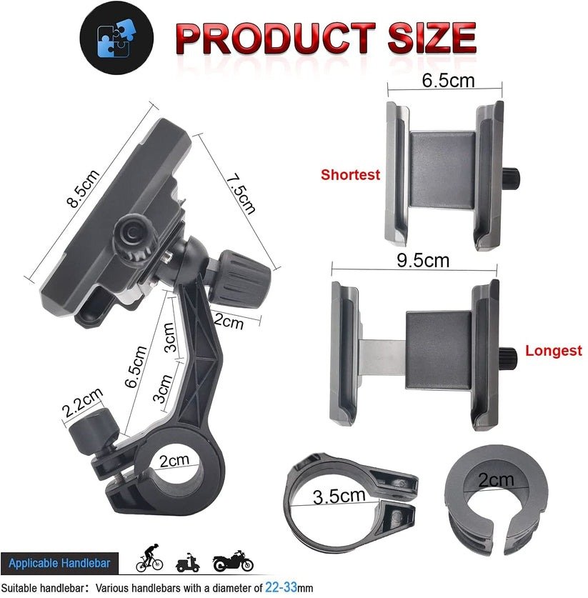 Vitilan 360° Rotation Adjustable Universal Bike Accessories Bike Phone Holder - Image 5