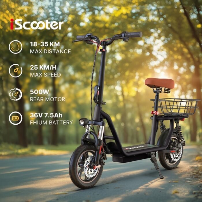 iScooter i12 500W e Scooter with Seat - Image 2
