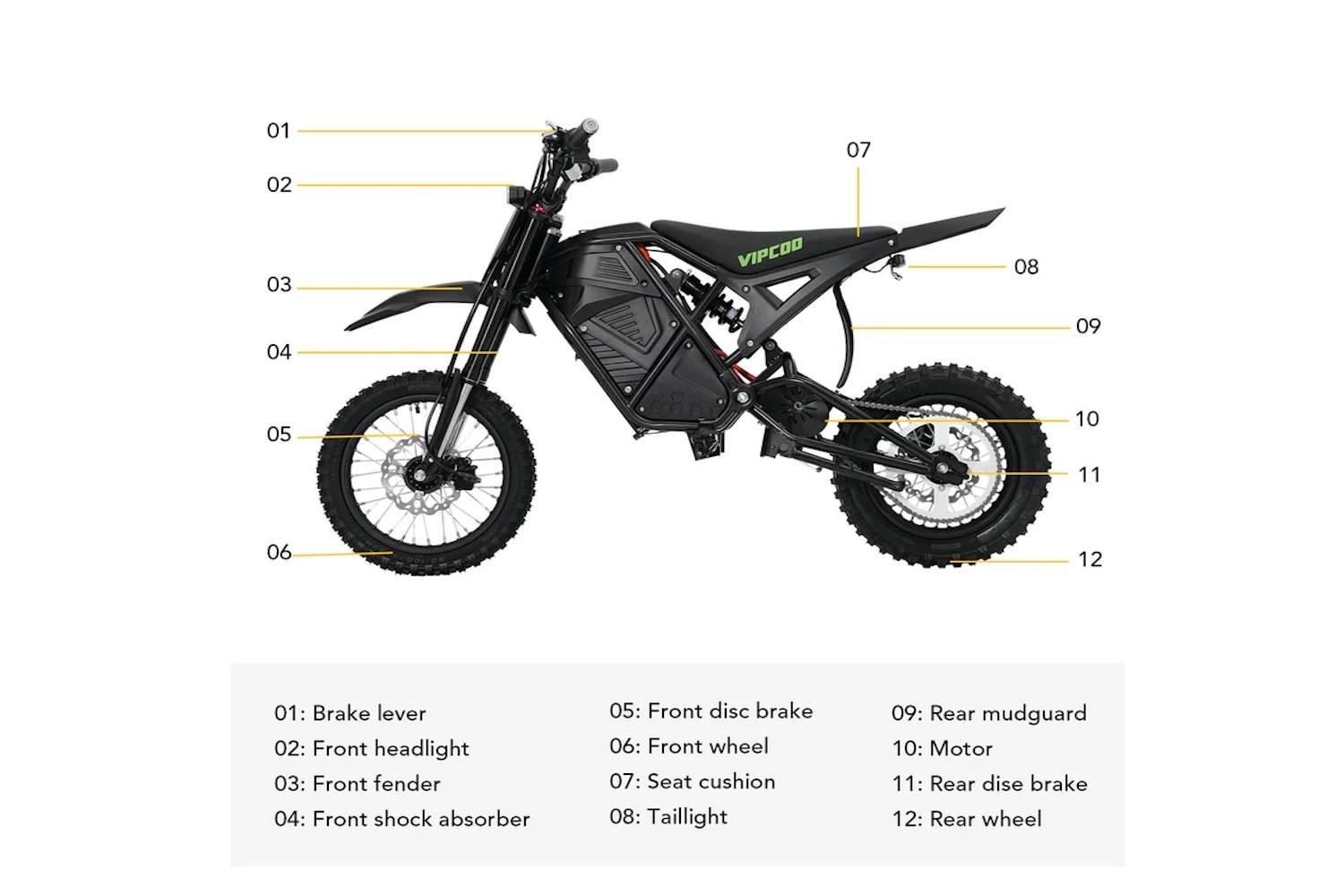 VC-H3 Dirt Bike | Mid Drive 3500W | Nitrogen Suspension | Hyd brakes | 60Km/Hr - Image 4